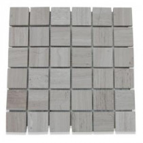 Wooden Beige Mesh Mounted Squares - 12 in. x 12 in. x 10 mm Honed Marble Mosaic Tile