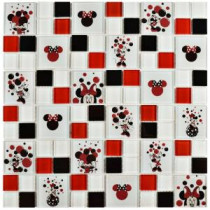 Minnie Red 11-3/4 in. x 11-3/4 in. x 5 mm Glass Mosaic Tile