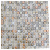 Aztec Art Flaxseed 12 in. x 12 in. x 8 mm Glass Mosaic Floor and Wall Tile