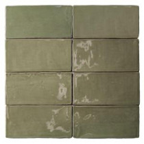 Catalina Kale 3 in. x 6 in. x 8 mm Ceramic Floor and Wall Subway Tile (8 Tiles Per Unit)