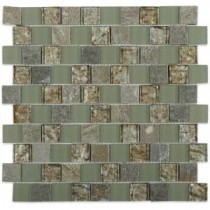 Inheritance Spring Grove 12-1/2 in. x 12-1/2 in. x 8 mm Marble and Glass Mosaic Tile