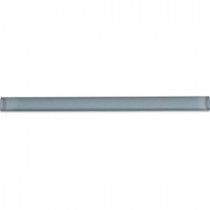 Gray Cove Glass Pencil Liner Trim Wall Tile - 3/4 in. x 6 in. Tile Sample