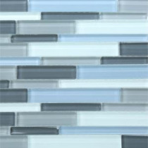 Stratosphere Blue Pencil 12 in. x 12 in. x 8 mm Glass Mosaic Wall Tile