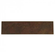 Continental Slate Indian Red 3 in. x 12 in. Porcelain Bullnose Floor and Wall Tile