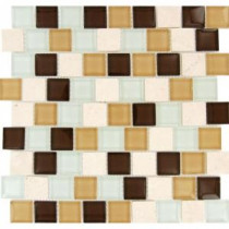 Desert Mirage 1.25 in. x 1.25 in. x 8 mm Glass Stone Mesh-Mounted Mosaic Tile