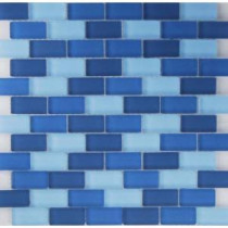 Oceanz Indian Mosaic Glass Mesh Mounted Tile - 3 in. x 3 in. Tile Sample