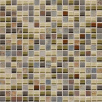 Slate Radiance Cactus 12 in. x 12 in. x 8 mm Glass and Stone Mosaic Blend Wall Tile