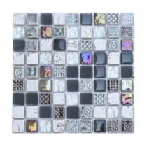 Aztec Art City Slicker Grey Glass Tile - 3 in. x 6 in. x 8 mm Tile Sample
