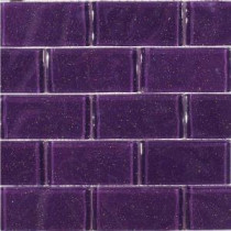 Glitter Lavender Glass Mosaic Floor and Wall Tile - 3 in. x 6 in. Tile Sample