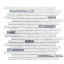 Ice Pencil 11-7/8 in. x 13 in. x 8 mm Glass/Metal Mosaic Tile
