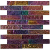 Iridescent Gold Bricks Glass Floor and Wall Tile - 3 in. x 6 in. Tile Sample