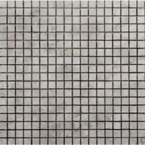 Silver 12 in. x 12 in. x 9.5 mm Marble Mesh-Mounted Mosaic Floor and Wall Tile