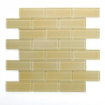 Mardi Gras St. Charles 12 in. x 12 in. x 6.35 mm Yellow Glass Mesh-Mounted Mosaic Wall Tile (10 sq. ft. / case)