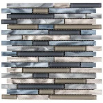 Out to Sea 12.5 in. x 12 in. x 8 mm Glass/Metal Mosaic Wall Tile
