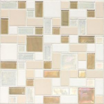 Coastal Keystones Coconut Beach Random Joint 12 in. x 12 in. x 6 mm Glass Mosaic Floor and Wall Tile