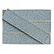 Roman Selection Iced Blue 2 in. x 8 in. x 9 mm Glass Mosaic Tile