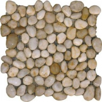 White Pebbles 12 in. x 12 in. x 10 mm Polished Marble Mesh-Mounted Mosaic Tile (10 sq. ft. / case)