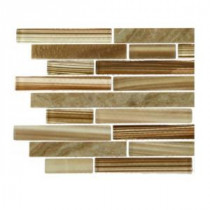 Temple Latte Foam Marble and Glass Tile - 3 in. x 6 in. x 8 mm Tile Sample