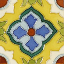 Hand-Painted Laguna Deco 6 in. x 6 in. Ceramic Wall Tile (2.5 sq. ft. / case)