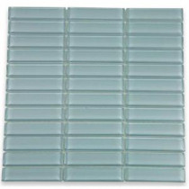 Contempo Blue Gray 12 in. x 12 in. x 8 mm Polished Glass Mosaic Floor and Wall Tile