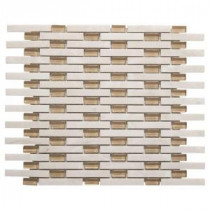 White Plains 13.75 in. x 11 in. x 8 mm Glass/White Marble Mosaic Wall Tile