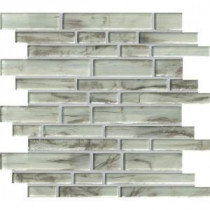 Silver Canvas Interlocking 12 in. x 12 in. x 8 mm Glass Mesh-Mounted Mosaic Tile (10 sq. ft. / case)