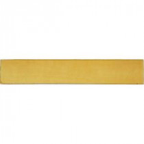 Hand-Painted Sol Yellow 1 in. x 6 in. Ceramic Pencil Liner Trim Wall Tile