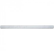 Carrara White 3/4 in. x 12 in. Polished Marble Pencil Molding Wall Tile (20 pieces / case)