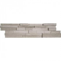 White Oak 3D Ledger Panel 6 in. x 24 in. Honed Marble Wall Tile (10 cases / 60 sq. ft. / pallet)