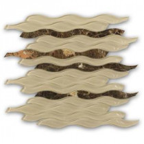 Flow Python 11-1/2 in. x 12 in. x 8 mm Glass and Marble Mosaic Tile