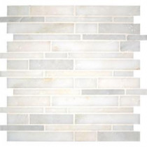 Greecian White Interlocking 12 in. x 12 in. x 10 mm Polished Marble Mesh-Mounted Mosaic Tile (10 sq. ft. / case)