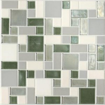 Coastal Keystones Caribbean Palm Random Joint 12 in. x 12 in. x 6 mm Glass Mosaic Floor and Wall Tile