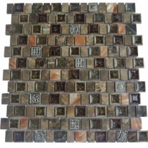 Charm II Forest Glass and Stone Floor and Wall Tile - 3 in. x 6 in. Tile Sample