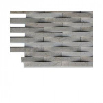 3D Reflex Athens Grey Stone Glass Tile - 3 in. x 6 in. x 8 mm Tile Sample