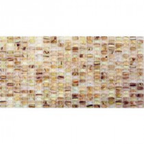 Breeze White Gold Stained Glass Mosaic Floor and Wall Tile - 3 in. x 6 in. Tile Sample
