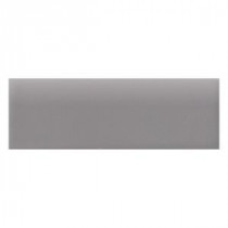 Semi-Gloss Suede Gray 2 in. x 6 in. Ceramic Bullnose Wall Tile