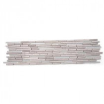 Chorus Wooden Beige 6 in. x 24 in. x 8 mm Polished and Frosted Marble and Glass Mosaic Tile