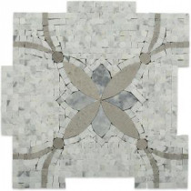 Garden Butterfly 12 in. x 12 in. x 10 mm Marble Mosaic Tile