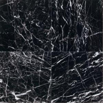 Natural Stone Collection China Black-Polished 12 in. x 12 in. Marble Floor and Wall Tile (10 sq. ft. / case)