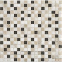 Stone Radiance Kinetic Khaki 12 in. x 12 in. x 8 mm Glass and Stone Mosaic Blend Wall Tile