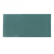 Contempo Turquoise Frosted Glass Mosaic Floor and Wall Tile - 3 in. x 6 in. x 8 mm Tile Sample