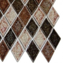 Roman Selection IL Fango Diamond 3 in. x 6 in. x 8 mm Glass Mosaic Floor and Wall Tile Sample