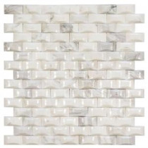 White Hills 11 in. x 11-3/4 in. x 15.47 mm Stone Mosaic Wall Tile