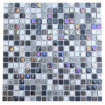 Aztec Art City Slicker Grey 12 in. x 12 in. x 8 mm Glass Mosaic Floor and Wall Tile