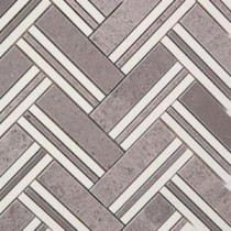 Boost Selection Lady Gray with Crystal White Line 11-1/4 in. x 12 in. x 10 mm Marble Mosaic Tile