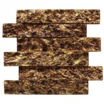 Bedeck Antique Gold 2 in. x 12 in. x 10 mm Stone Subway Wall Tile