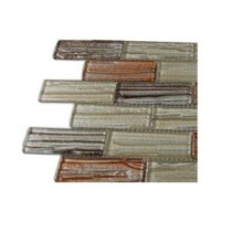 Gemini Mercury Blend Glass Mosaic Floor and Wall Tile - 3 in. x 6 in. x 8 mm Tile Sample