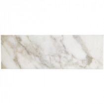 Calacatta Gold 6 in. x 18 in. x 10 mm Polished Marble Mosaic Tile