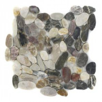 Pebble Rock Flat Crue 12 in. x 12 in. Marble Floor and Wall Tile