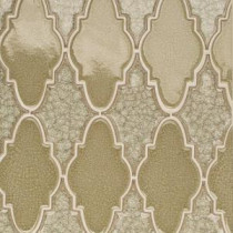 Roman Selection Iced Tan Arabesque Glass Mosaic Tile - 3 in. x 6 in. Tile Sample